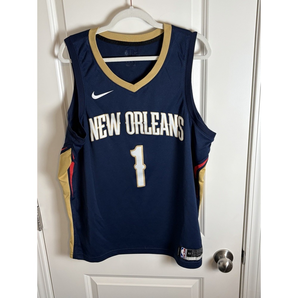 Nike Zion Williamson #1 New Orleans Pelicans Jersey Sz 52 XL Navy NBA Swingman